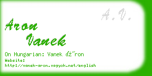 aron vanek business card